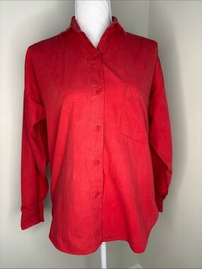 Pinot noir Red Button-Up Shirt - Classic Long Sleeve. Large